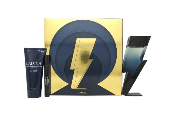 Carolina Herrera Bad Boy Cobalt Gift Set 100ml EDP + 100ml Shower Gel + 10ml EDP