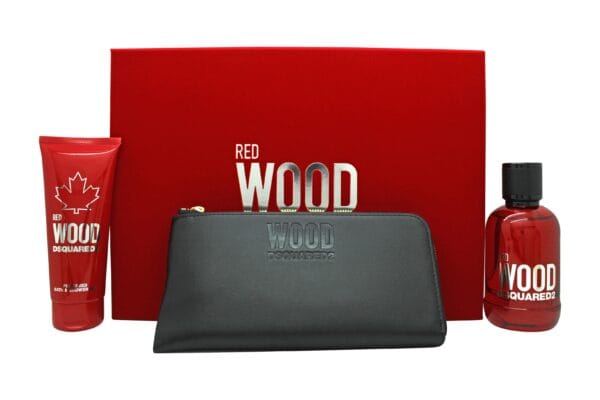 DSquared Red Wood Presentset 100ml EDT + 100ml Duschgel + Handväska
