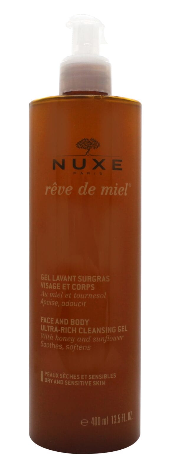 Nuxe Reve de Miel Face and Body Ultra-Rich Cleansing Gel 400ml - Dry-Sensitive Skin